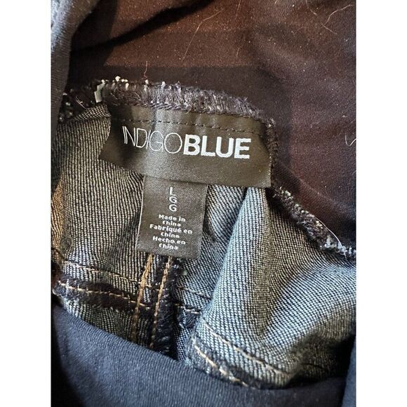 Indigo Blue Maternity Straight Jeans Full Panel Large (31x 28) Dark Blue Denim - Picture 4 of 10